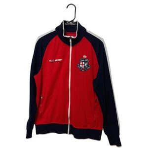 Polo Sport Track Jacket Mens Large Red Navy England Crest Full Zip Performance